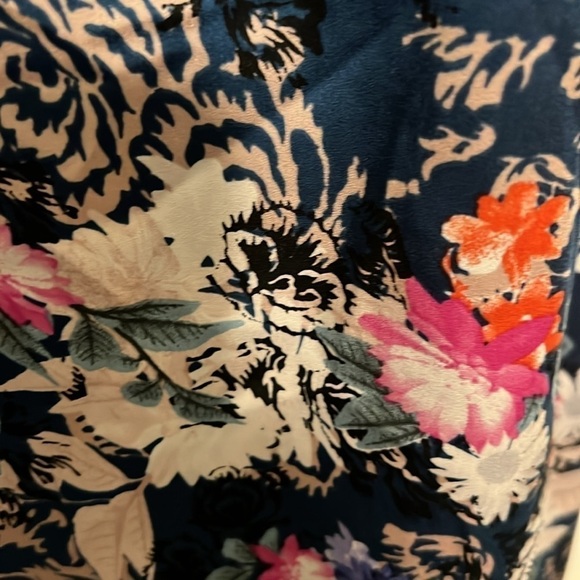 Promod Camisole Lingerie Style Y2K Size 8 Satin Lace Blue Floral EURO 40​​​​ - Picture 8 of 8